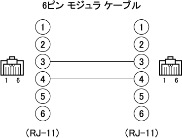 6ピンモジュラケーブル